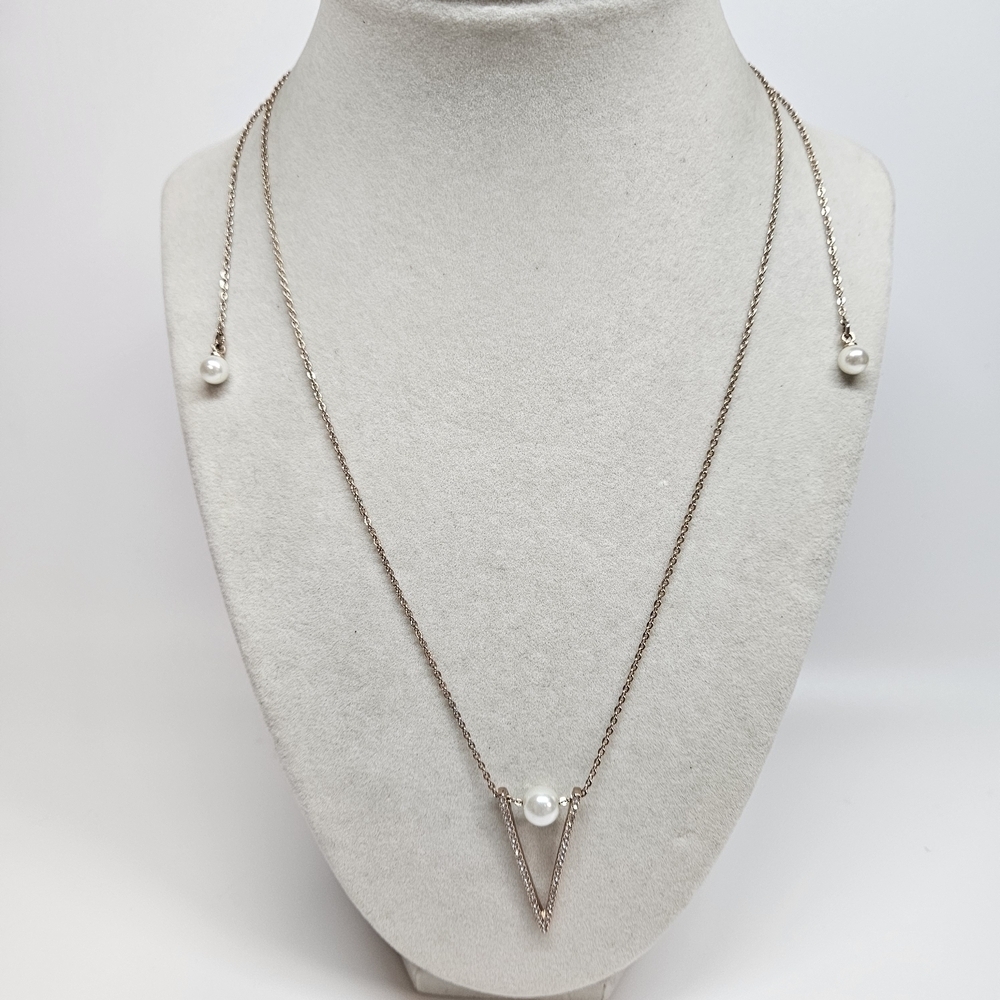 Chloe + Isabel Suspended Faux Pearl Rhinestone Pendant Necklace